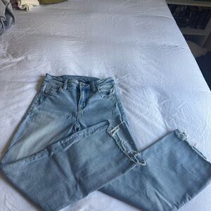 American Eagle Outfitters Light Blue Straight Leg Jeans
